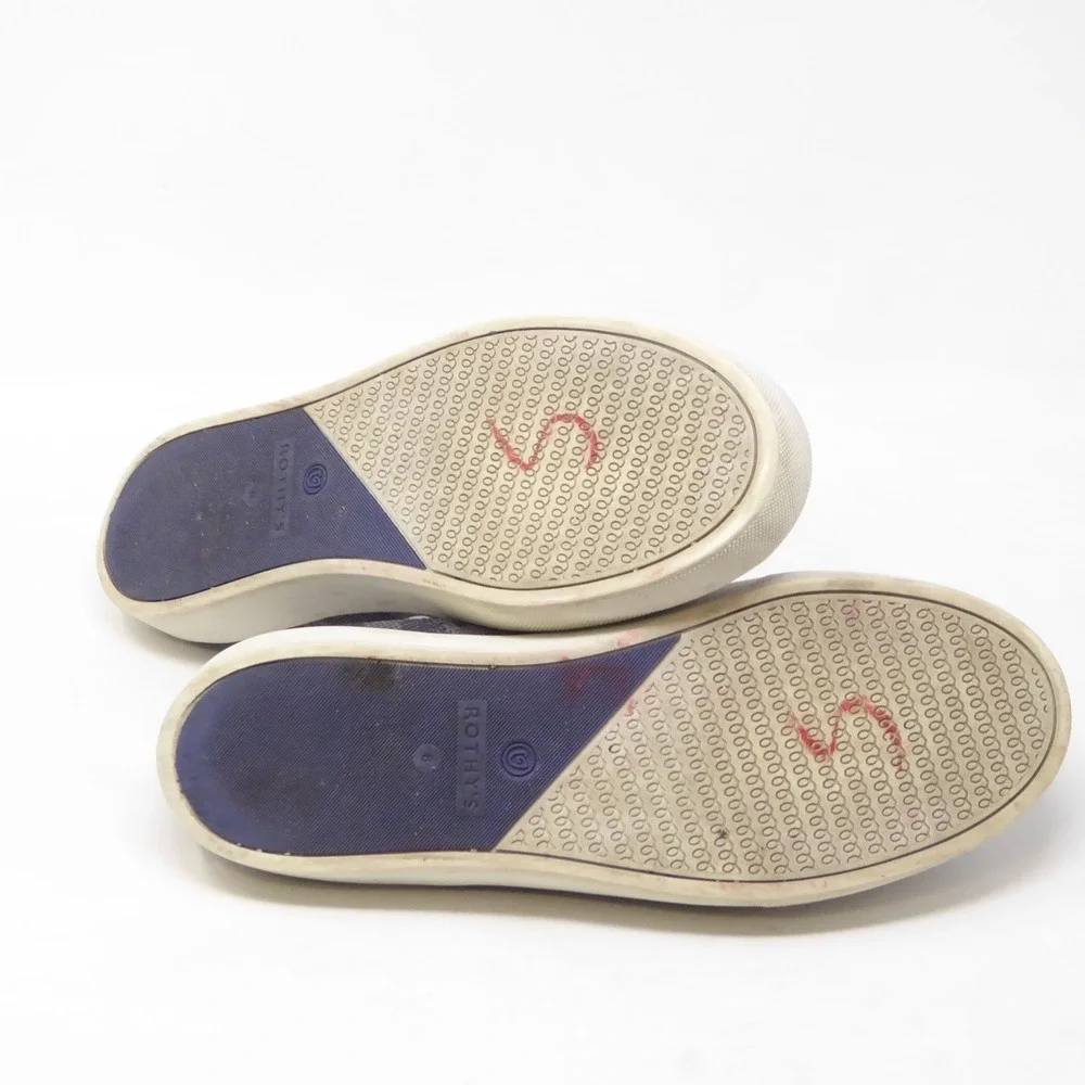Rothy's Womens The Original Sneakers Navy Camo Slip On Shoes 8